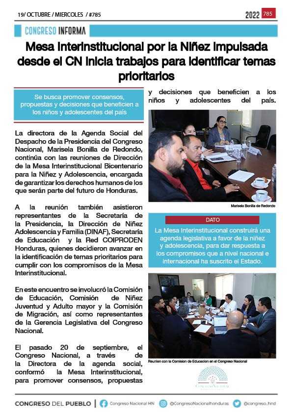Mesa Interinstitucional por la Niñez impulsada desde el CN inicia trabajos para identificar temas prioritarios